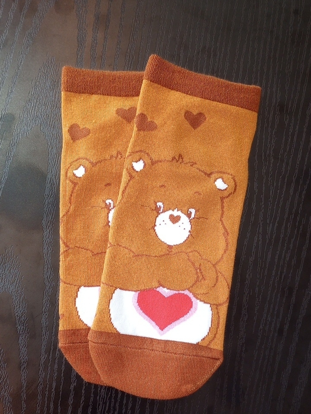 Care Bears Brown Tenderheart Bear Heart Crew Cute Ankle Socks